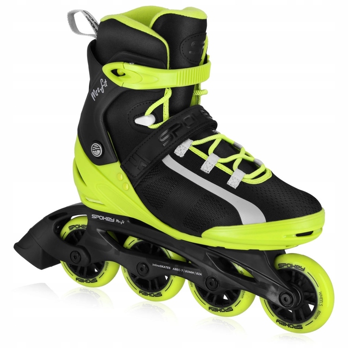 Роликові ковзани Spokey MrsFIT, чорно-зелені, р. 36