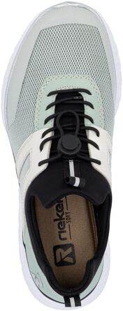 Rieker M6061: Жіночі сліпони-кеди зелені комбіновані, 38 EU - зручне взуття Rieker