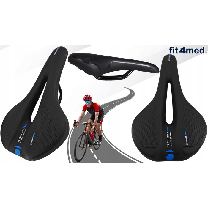 Велосипедне сідло Fit4Med Airflow — м'яке, з пінополіуретаном, 150 мм