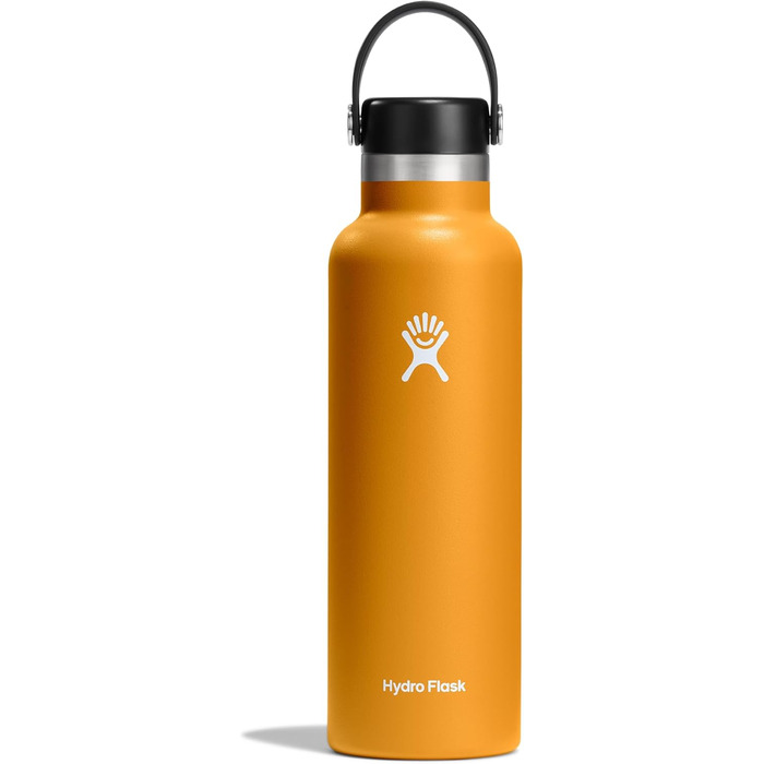 Термобутилка Hydro Flask 621 мл з трубочкою, вакуумна, сталева, колір Fossil, стандартна шийка