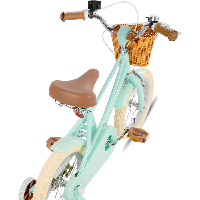 Дитяче велосипед Stitch з кошиком, 50.8 см, з підніжкою, 3-11 років (зелений, 35.6 см зі стабілізаторами)