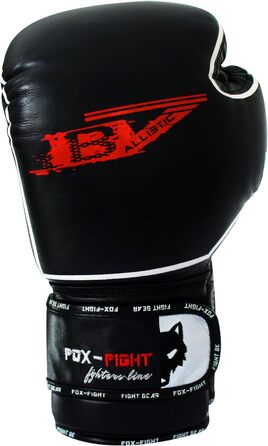 Преміальні боксерські рукавички FOX-FIGHT B7 з натуральної шкіри, 12 OZ, для боксу, муай тай, кікбоксингу, MMA, спарингів та тренувань, чорні