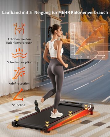 Біговий тренажер AnyLife: компактний, тихий, з LED-дисплеєм, до 150 кг, чорний