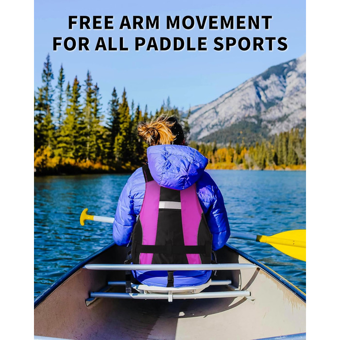 Спасальний жилет Owntop для дорослих, рожевий, M-L. Легкий жилет з піни, унісекс, для SUP, каякінгу, риболовлі, вітрильного спорту, каное.