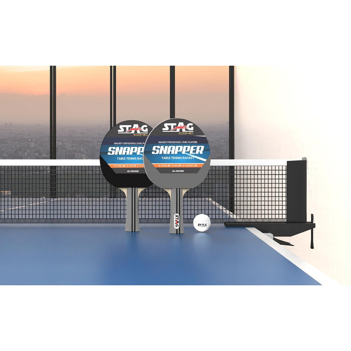 Стіл-тенісний ґрати Stag Iconic Snapper Series | Сірий та чорний | Професійна серія для тренувань | Яскравий дизайн