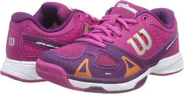 Тенісні кросівки Wilson RUSH PRO Unisex для дітей, 39 EU, кольори Fiesta Pink, Wilson Dark Plumberry, Clementin