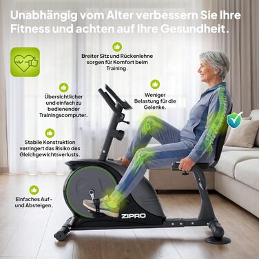 Zipro велотренажер Easy: магнітний ергометр для дому, до 150 кг, без батарейок