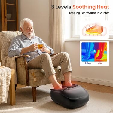 Масажер для колін Comfier бездротовий з підігрівом та вібрацією, 4 рівні нагріву з графеном, подарунок для мами та тата (34.5X18.7X40.5cm)