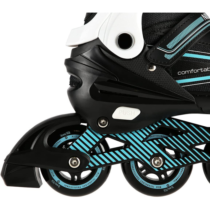 Інлайнерочки Nils для дівчаток, ABEC 7, регульовані, розмір 35-38, блакитні