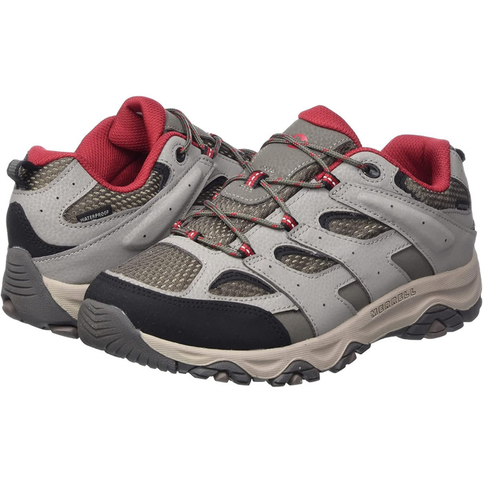 Дитячі трекінгові черевики Merrell Moab 3 Low WTRPF, Boulder Rot, 4.5 Big Kid