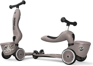 Біговел Scoot & Ride Highwaykick 1 Lifestyle з сидінням та контейнером (коричневі смуги)