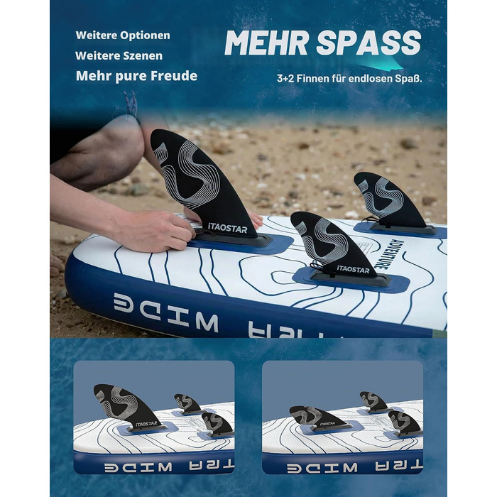 SUP-дошка iTAOSTAR Adventure 365x88/99 см, надувна, з сидінням, темно-зелена – для підлітків та дорослих