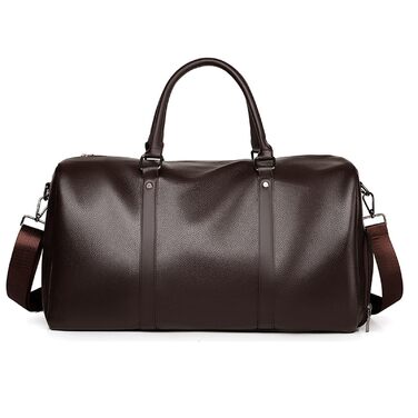 Спортивна дорожня сумка FANDARE для чоловіків та жінок з відділенням для взуття, шкіряна сумка-вікенд (PU шкіра) для подорожей, Ryanair, фітнесу та відпочинку, коричнева