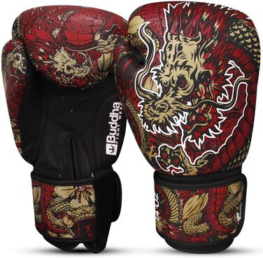 Боксерські рукавички Buddha Fight Wear Dragon - для тренувань та спарингу, Муай Тай, кікбоксинг, фітнес, чоловічі та жіночі, різні кольори, вага 300/350/360 г