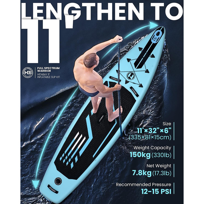 Надувна SUP-дошка 290/320/335 см з повним комплектом аксесуарів для дорослих і підлітків