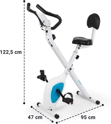 Capital Sports Azura Air Heimtrainer: Складний велотренажер для дому з магнітним опором та тримачем для планшета, білий/блакитний