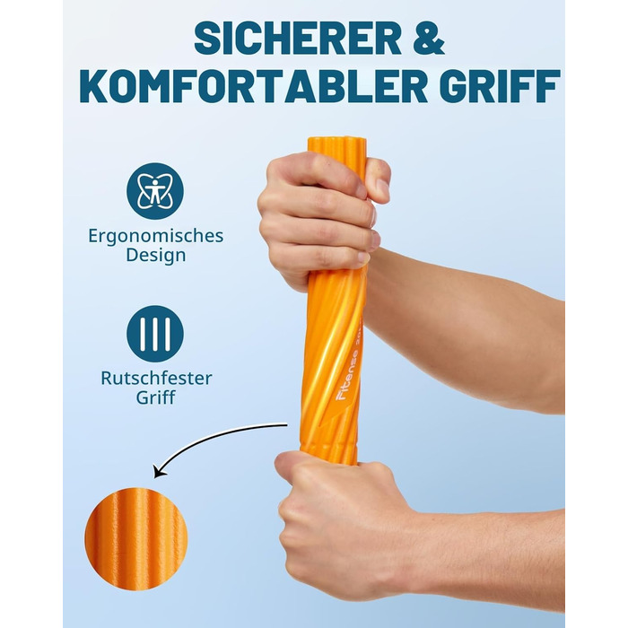 Fitense Flex Therapie Bar Kit: Набір для реабілітації та зміцнення кистей рук (блакитний, чорний, жовтий, сірий)