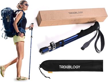 Складані трекінгові палки TREKOLOGY TREKZ SE для жінок, чоловіків і літніх людей — легкі телескопічні палиці для скандинавської ходьби з EVA-ручкою, для походів, кемпінгу, подарунок
