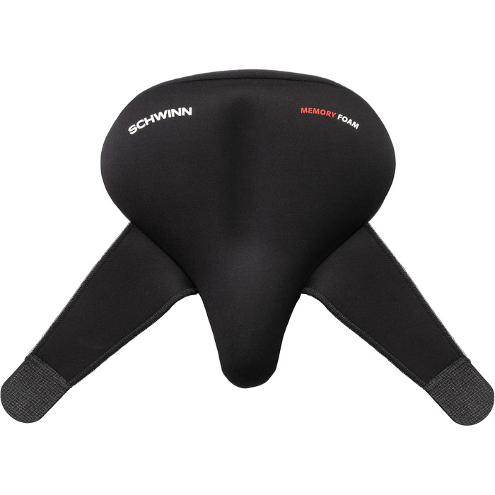 Велосипедне сидіння Schwinn Komfort з м'якою піною Memory Foam та двома ремінцями, чорного кольору