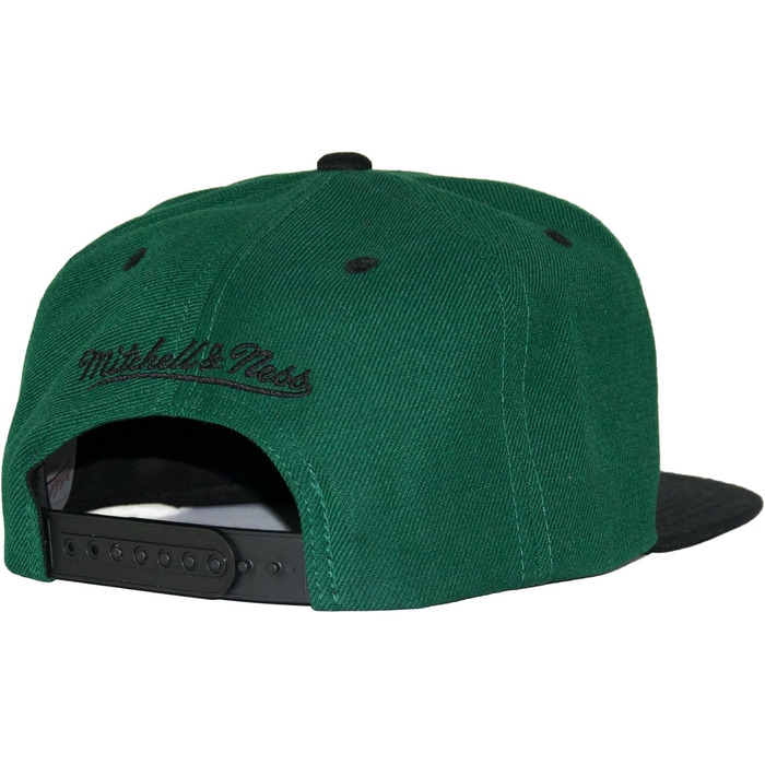 Кепка Mitchell & Ness 2 Tone Box Logo Snapback з плоским козирком, темно-зелений/чорний, універсальний розмір