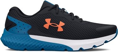 Дитячі кросівки Under Armour Ua Rogue 3 Al для дівчаток, бігові, з технологією Visual Cushioning, чорний, синій, помаранчевий (30 EU, широка ширина)