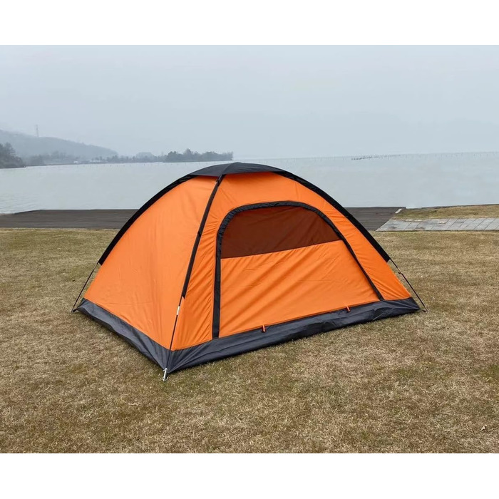 Намет для кемпінгу SAFACUS на 3-4 особи: легкий, стабільний, водонепроникний, з вентиляцією та захистом від комарів (помаранчевий)