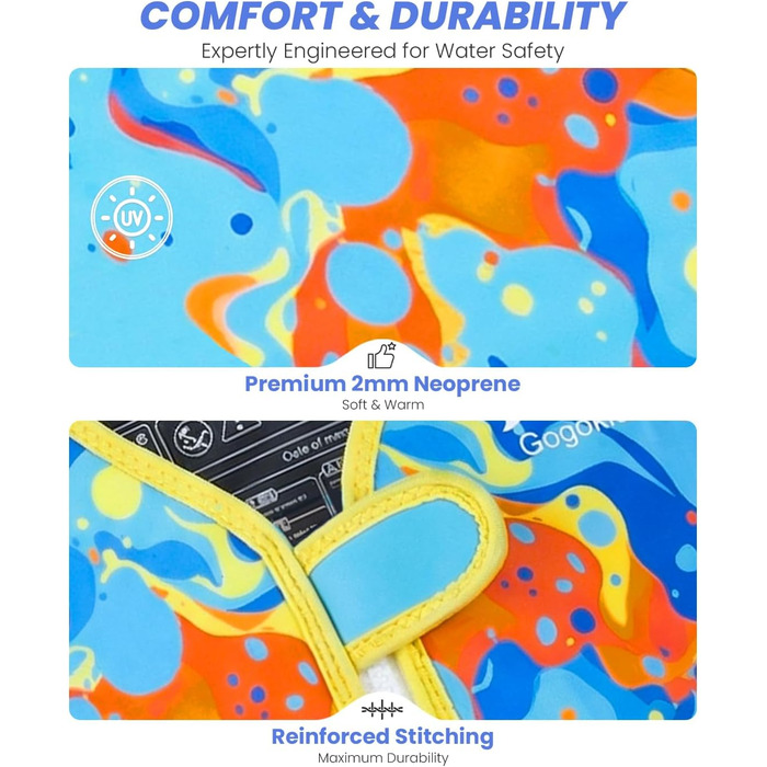 Дитячий жилет для плавання Gogokids для малюків 1-5 років (15-30 кг), блакитний