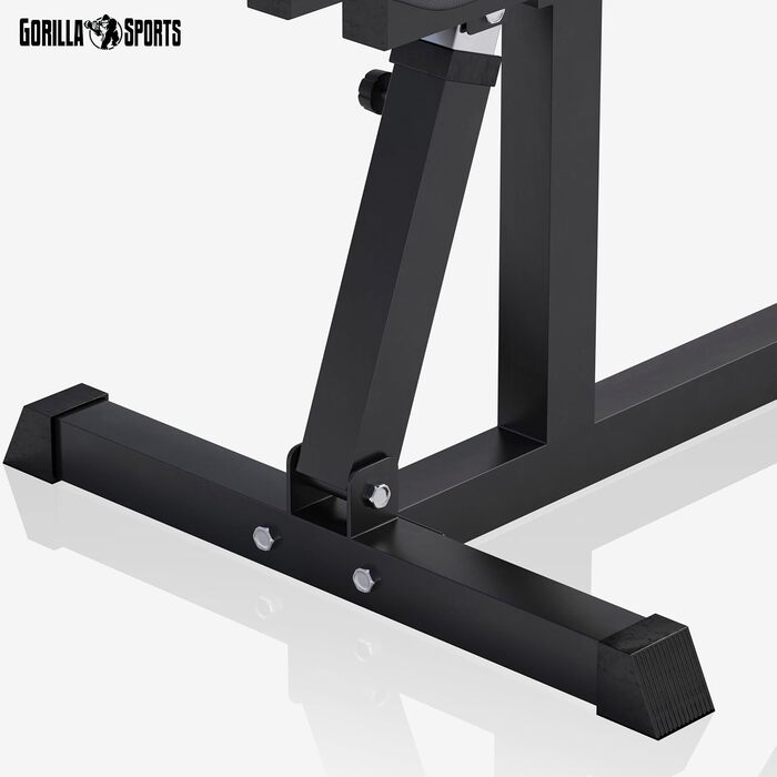 Регульована лавка для жиму GORILLA SPORTS, 200 кг, чорна/біла – універсальна тренувальна фітнес-лава для дому та залу