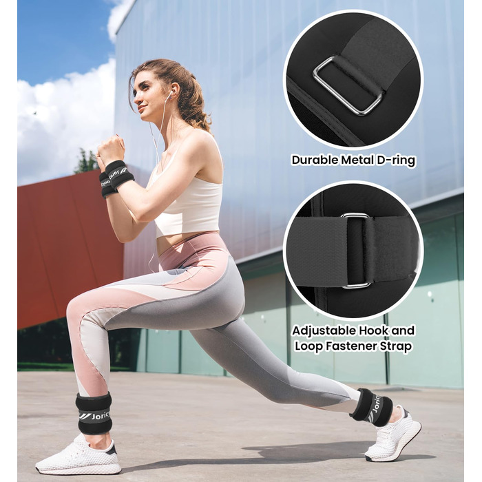 Ваги на щиколотку, ваги-манжети для ніг та рук, 1, 2, 3, 4, 5, 6, 8, 10 кг, 1 пара, чорні