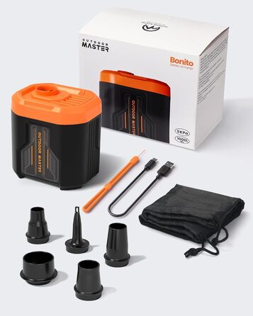 OutdoorMaster Bonito - портативна електрична повітряна помпа для надувних виробів. 14.43Wh, для надувних матраців, басейнів, сумок, ліжок. Надування та здування.