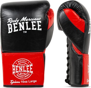 Боксерські рукавички BenLee Typhoon 10 oz, шкіряні, чорно-червоні