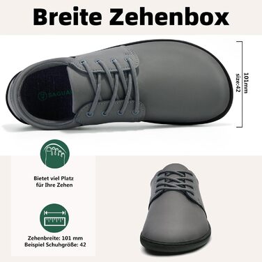 Чоловічі тапочки-мінімалісти SAGUARO Noble II, сірі, розмір 36-48. Легкі, з широкою передньою частиною та антиковзкою підошвою.