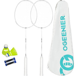 Набір для бадмінтону OGEENIER: 2 ракетки, 2 обмотки, 2 волани, 1 ракетка з сумкою (3 1/4 дюйми)