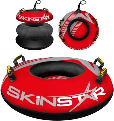 Тюбінг для снігу SkinStar Profi, червоний, Ø70 см – надувні сани для катання, сноутюб, міцна камера для зимових розваг