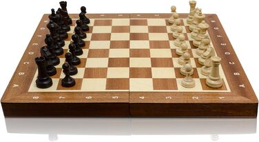 Професійний шаховий набір Master Of Chess №3, дерев'яна інкрустована дошка 35 см, фігури Стаунтон, для турнірів