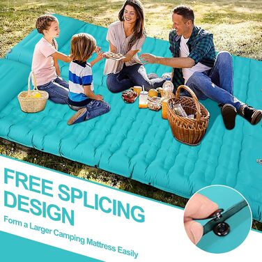 Саморозкладаючий килимок для кемпінгу DeeprBling Isomatte, 12 см, з помпою та подушкою, 200x68x12 см