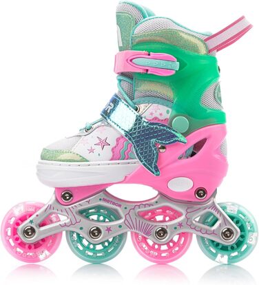 Дитячі ролики-інлайнери LED з регулюванням, з взуттям Bequeen та світлодіодними колесами - ідеальні для перших спроб катання