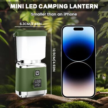 Ліхтар кемпінговий LED Flintronic Mini з акумулятором 3000mAh, складним гаком, 4 режими, димер, зелений