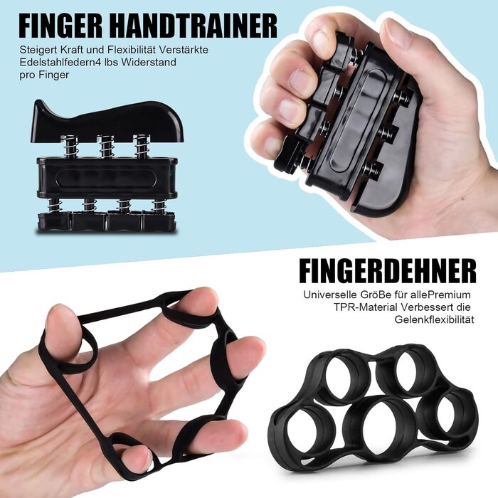 Набір для тренування рук MOORSTDEL: 6шт. Тренажери для пальців, кисті, силові вправи, реабілітація, ерготерапія