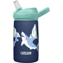 Дитяча вакуумна термобутилка CamelBak Eddy+ 350 мл з нержавіючої сталі, малюнок Полярні Акули, для води