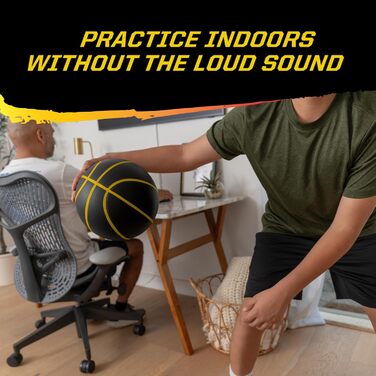 SKLZ Bashhhketball Pro Silent: м'яч для баскетболу, розмір 7, для залу, безшумний, професійний