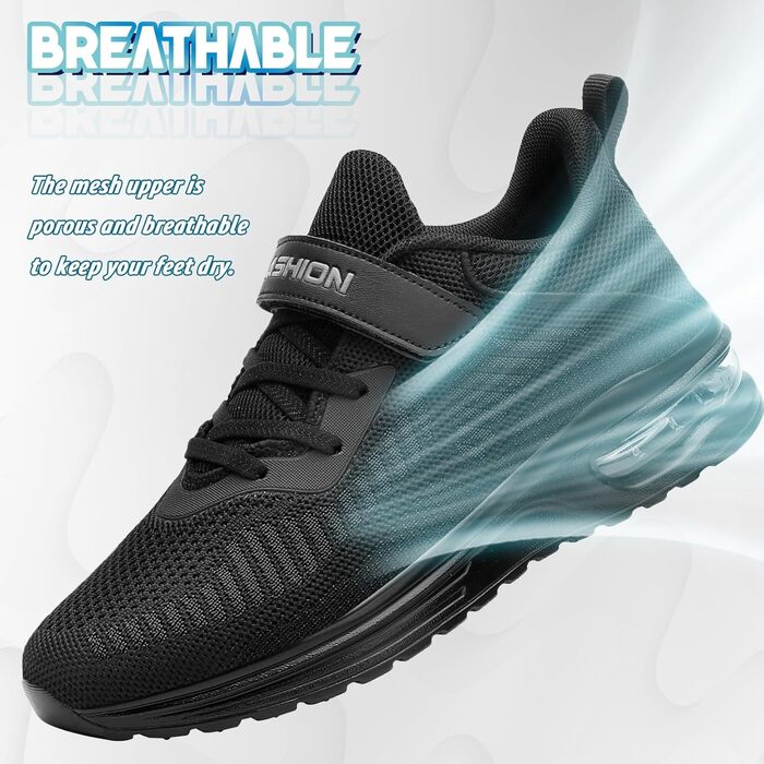 Дитячі кросівки ASHION для хлопчиків та дівчаток: м'які, гнучкі, стабільні, для фітнесу та занять у залі (36 EU, чорний)