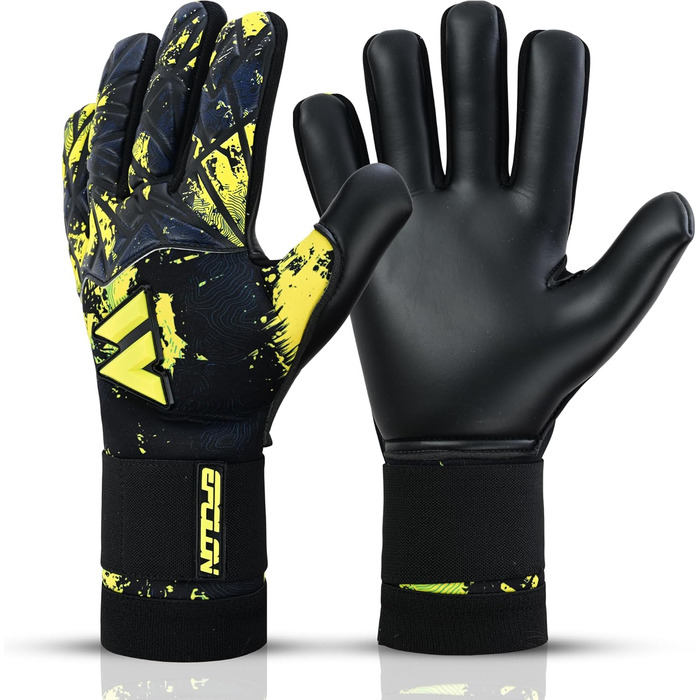 Дитячі та юніорські рукавички воротаря з латексної піни, чорні. Дихаючі та зручні рукавички для хлопчиків та дівчаток.