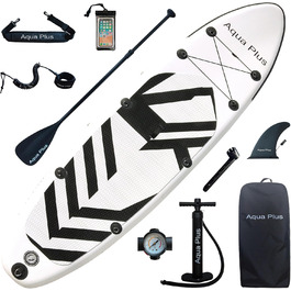 Надувна SUP-дошка Aqua Plus 335x83x15 см, карбонова, для всіх рівнів, з веслом, помпою та рюкзаком