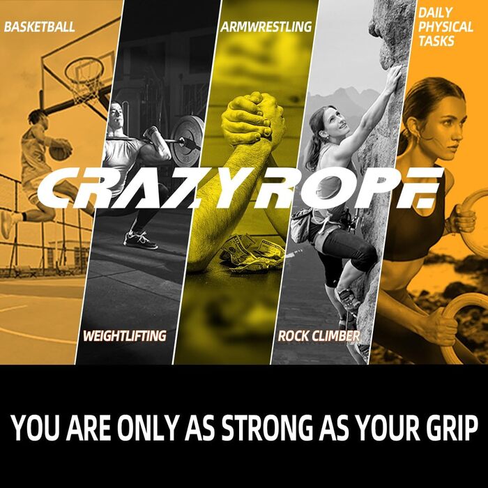 Тренажер для рук CRAZYROPE, металевий, 4 або 6 шт, 22,5-135 кг – ручний еспандер для тренування передпліччя, кисті та м'язів рук, фітнес-тренажер для дому