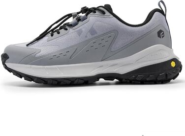 Черевики для трекінгу FitVille для чоловіків, широкі, Slip-On, Outdoor, з дихаючим матеріалом, для трейлраннінгу, з гнучкою застібкою, розмір 40-50 (42.5 EU, сірий)