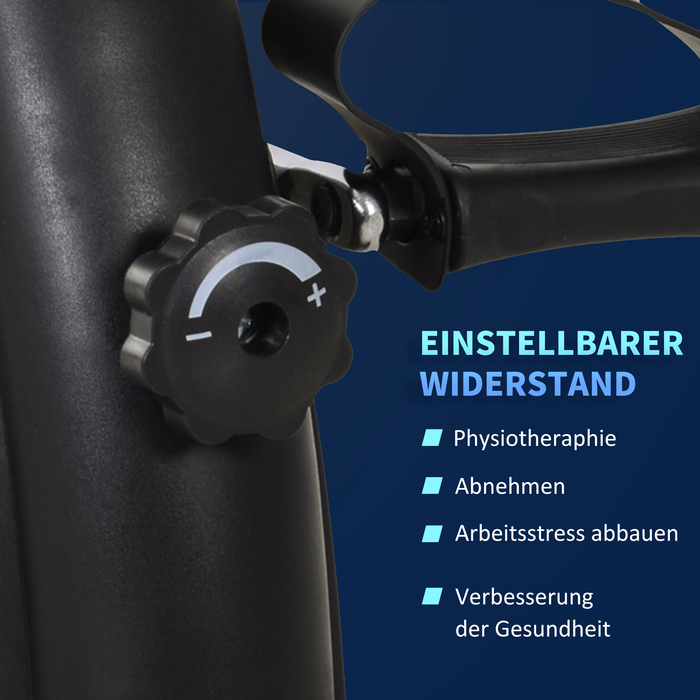 Тренувальний велосипед HOMCOM Mini Bike Pedal Trainer з РК-дисплеєм, чавунний, чорний, компактний 35x40x31см для дому та фітнесу