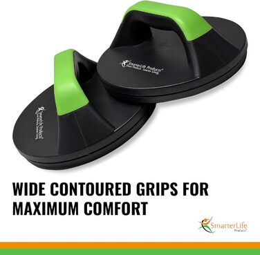 Підставки для віджимань обертаються, з неслизькою ручкою – великі ручки для максимального комфорту, 66306 – плавне обертання усуває напругу в зап'ястях – ідеально підходять для чоловіків та жінок, фітнес-тренування, P90x, Crossfit