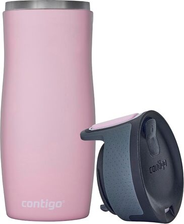 Термокружка Contigo West Loop Autoseal 470 мл, рожевий (Millennial Pink) - неіржавіюча сталь, для подорожей, кави з автозакриттям