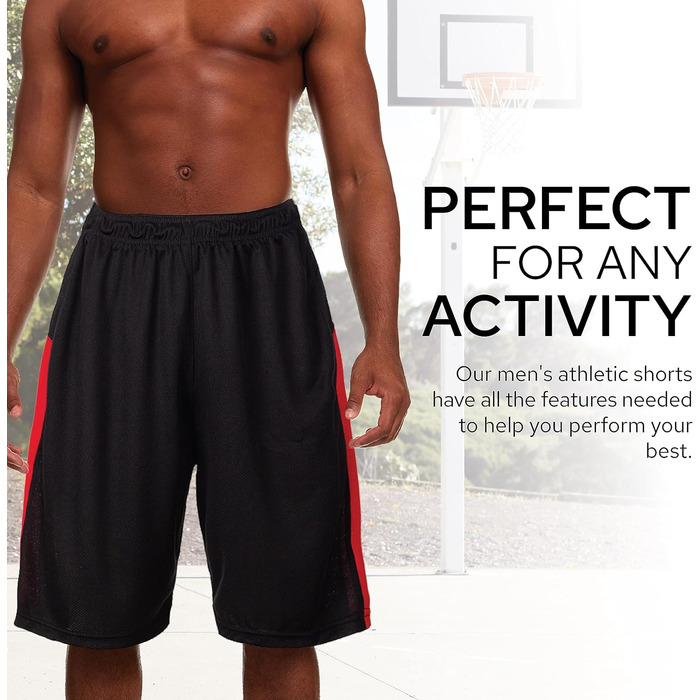 Шорти спортивні чоловічі - баскетбольні шорти для чоловіків - активні шорти для тренувань, залу, бігу (S, набір 5 шт.)